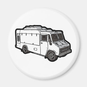 Aimant Camion alimentaire : de base (blanc)
