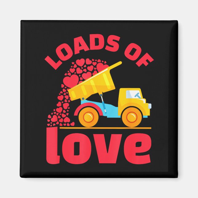 Aimant Camion de coeurs chargés d'amour pour la Saint-Val (Devant)