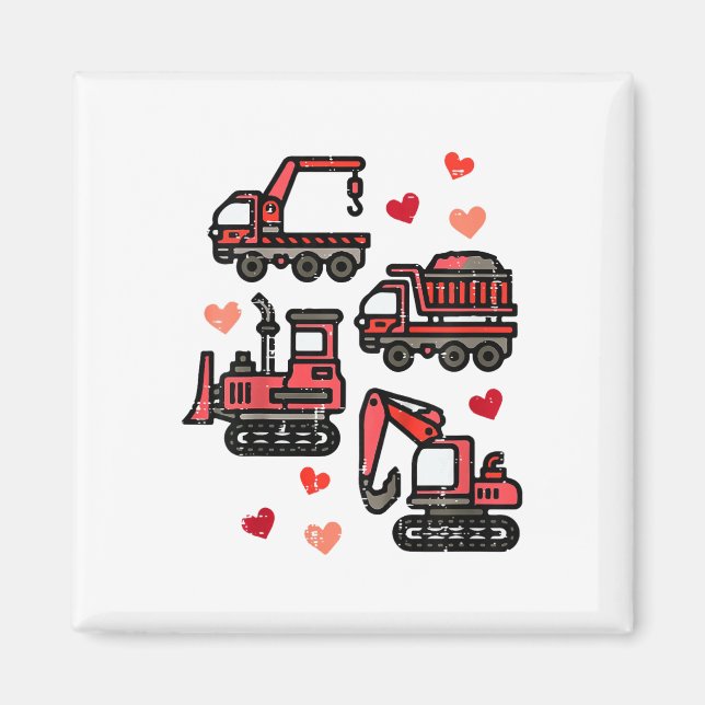 Aimant Camion de construction pour enfants je vous trouve (Devant)