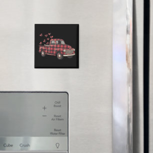 Aimant Camion de la Saint-Valentin Funny Buffalo Plaid Le