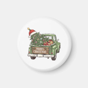 Aimant Camion de Noël Vintage Joyeux Noël Hommes Femmes 