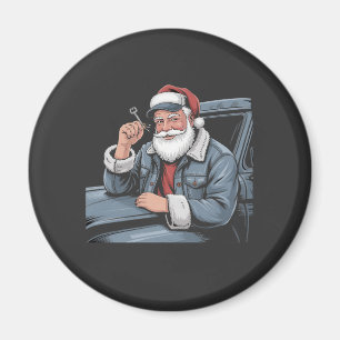 Aimant Camion de Père Noël drôle de chauffeur de camion N