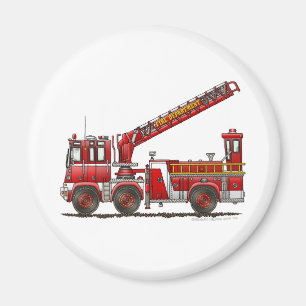 Aimant Camion de pompiers de crochet et d'échelle