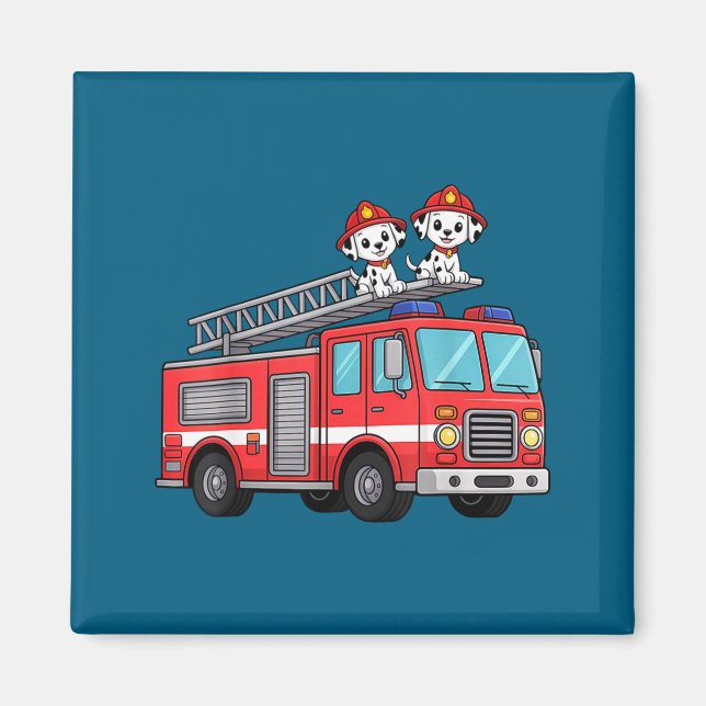 Aimant Camion de pompiers minimal pompiers dalmatiens enf (Devant)
