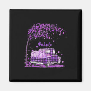 Aimant Camion en novembre nous portons violet cancer du p