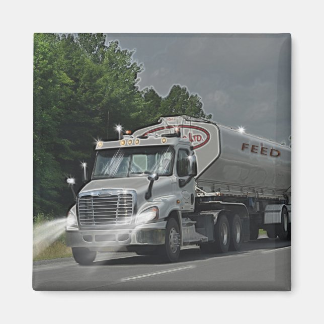 Aimant Camion gris de réservoir d'alimentation de bétail (Devant)