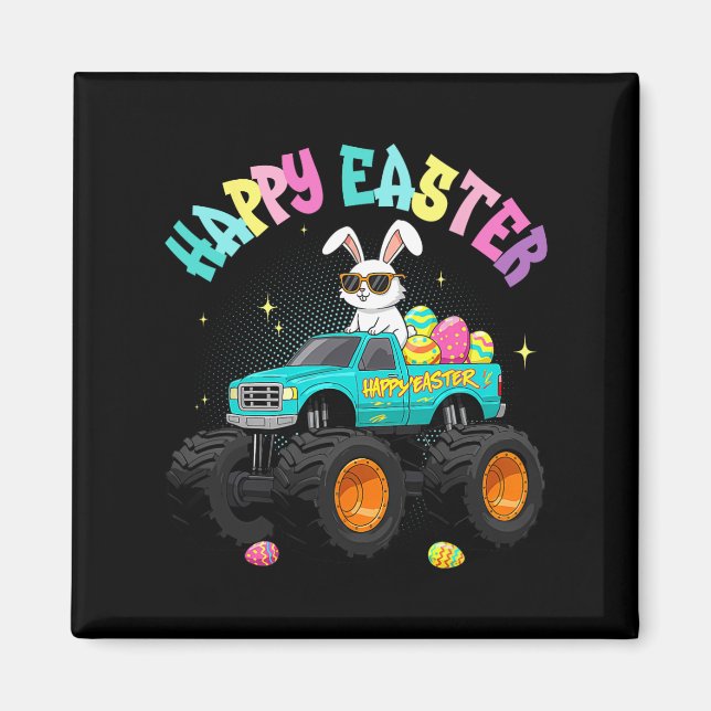 Aimant Camion Monster Bunny Mignonne Joyeux Pâques Pour E (Devant)