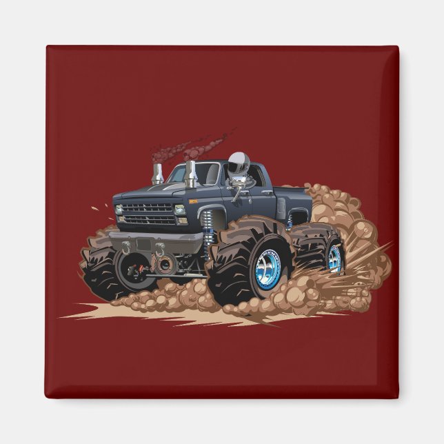Aimant Camion monstre de dessin animé (Devant)