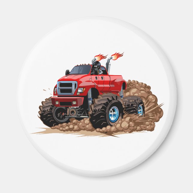 Aimant Camion monstre de dessin animé (Devant)