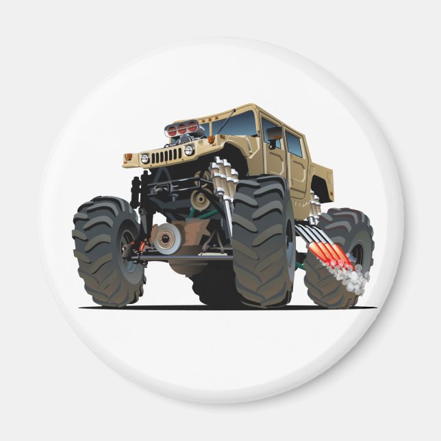 Aimant Camion monstre de dessin animé (Devant)