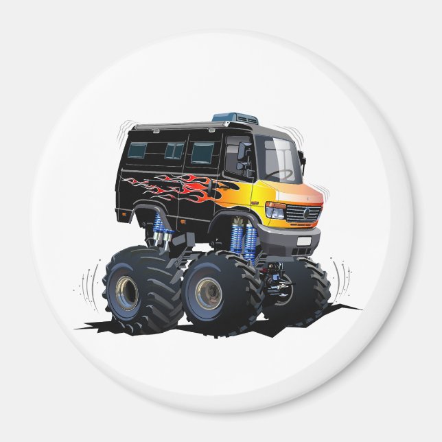 Aimant Camion monstre de dessin animé (Devant)