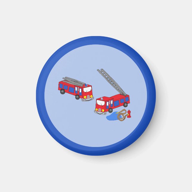 Aimant Camions pompiers rouges (Devant)