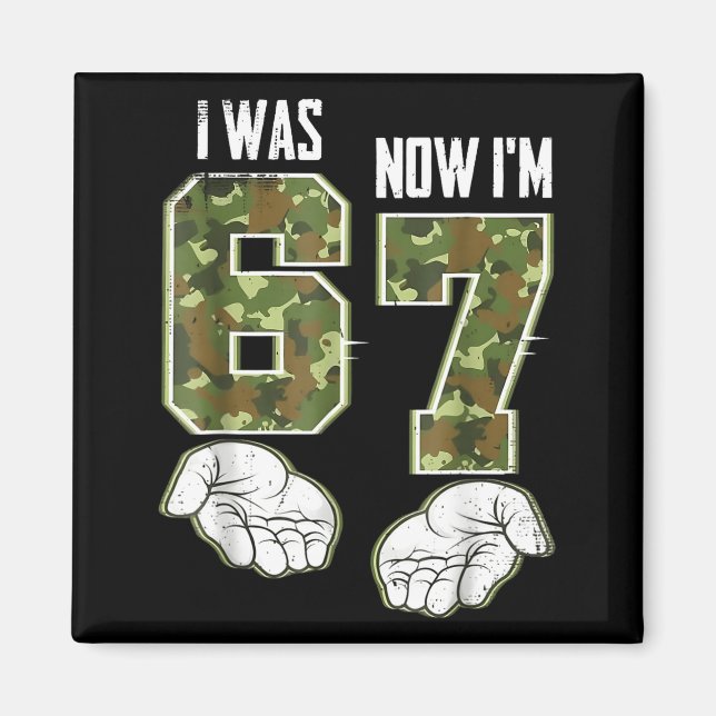 Aimant Camo 7 Ans Anniversaire J'avais 6 Ans Maintenant J (Devant)