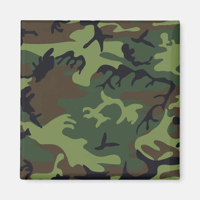 Aimant Camo Militaire Forêt Verte (Devant)