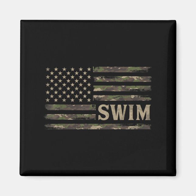 Aimant Camo natation camouflage drapeau américain nageur  (Devant)
