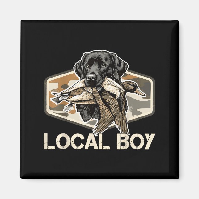 Aimant Camo Southern Local Boy Duck Hunting Black Lab Out (Devant)