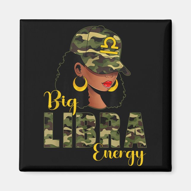 Aimant Camouflage d'énergie Big Libra Femme noire Casquet (Devant)