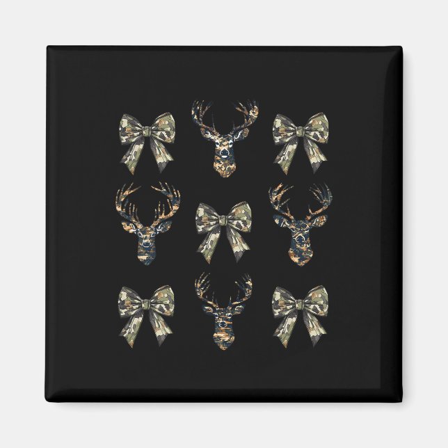 Aimant Camouflage Vieux Camo Bow Camo Coquette Bow Deer H (Devant)