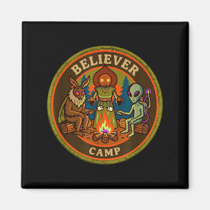 Aimant camp de croyant mothman alien vintage scout ovni