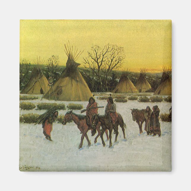 Aimant Camp de Sioux à Wounded Knee par John Hauser (Devant)