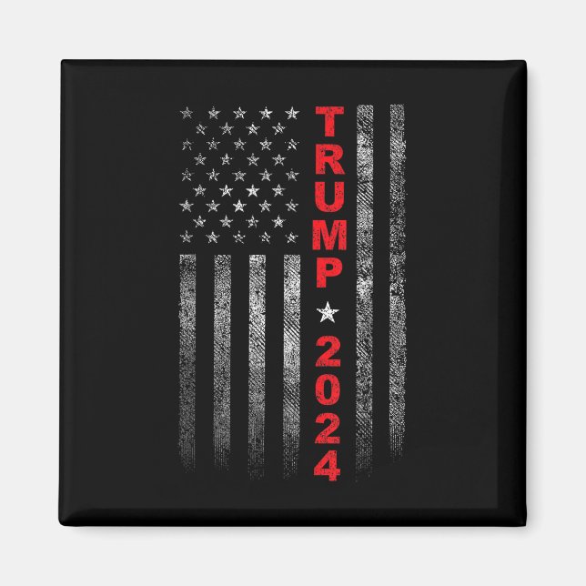 Aimant Camp d'élection de Trump 2024, drapeau américain v (Devant)