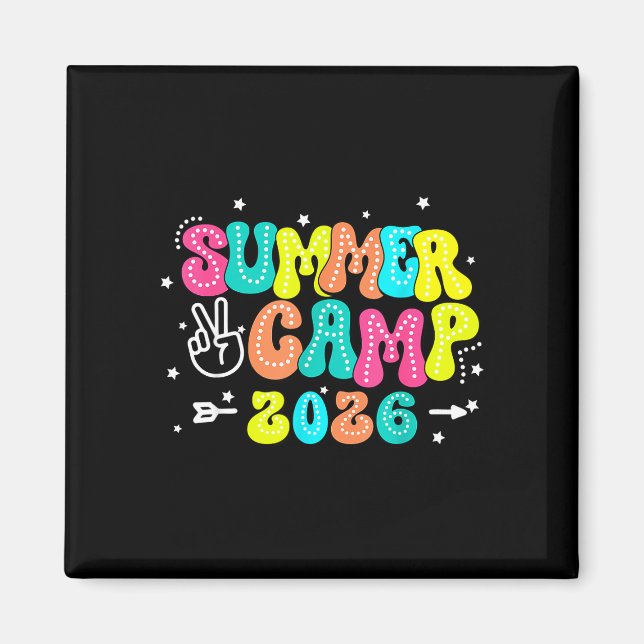 Aimant camp d'été 2026 2026 vacances d'été correspondance (Devant)
