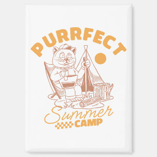 Aimant Camp d'été complet - Chat Vintage