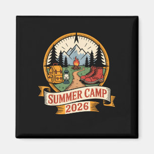 Aimant Camp d'été rétro 2026 animateur équipe hôte smore