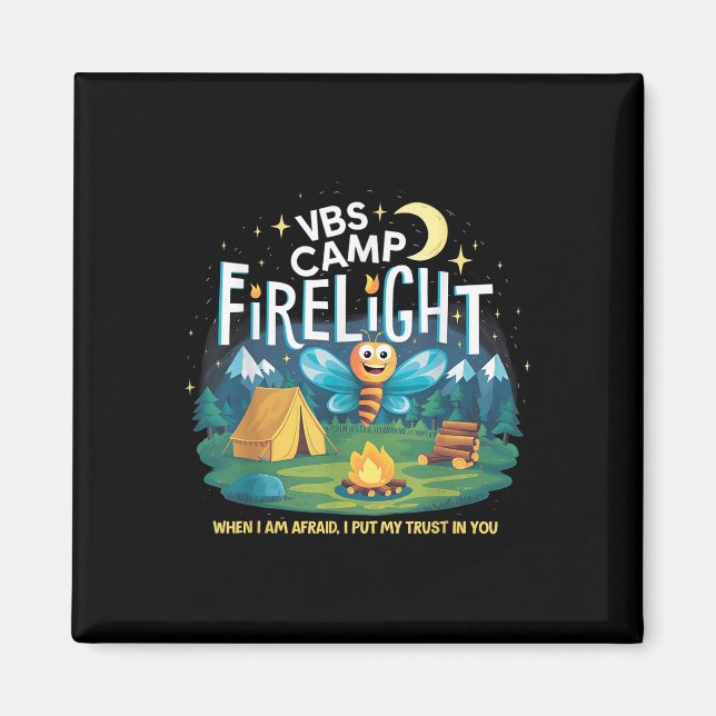 Aimant Camp Firelight Vbs Camp Vacances Bible School Fire (Devant)