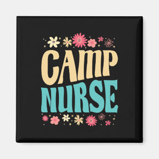 Aimant Camp Nurse Floral Outfit Summer Camping Registered