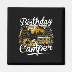 Aimant Campagne d'anniversaire de campeur