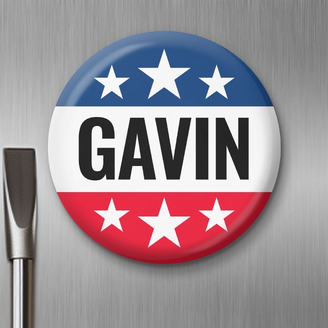 Aimant Campagne Gavin Newsom - Conception Ike Vintage (Custom Magnet)