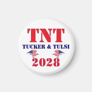 Aimant Campagne TNT Tucker & Tulsi 2028 Président USA
