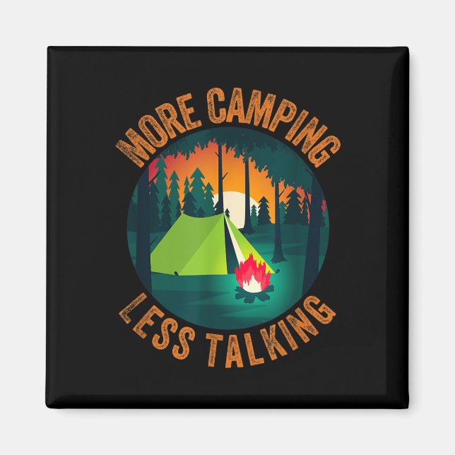 Aimant Campement drôle sarcastique plus de camping moins  (Devant)