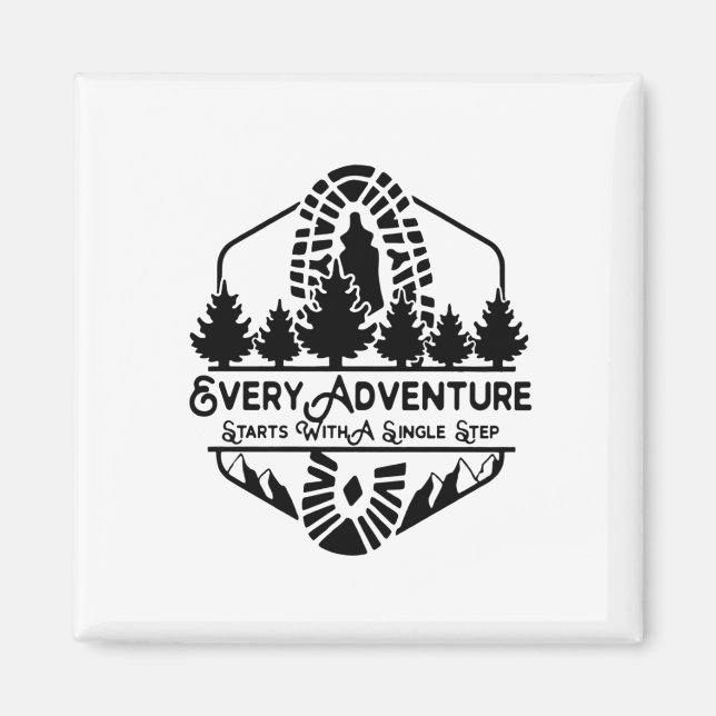 Aimant Camper Chaque Jour Aventure Commencez Par Une Étap (Devant)