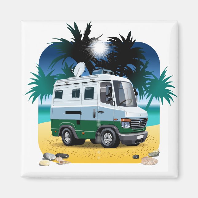 Aimant Camper de dessin (Devant)
