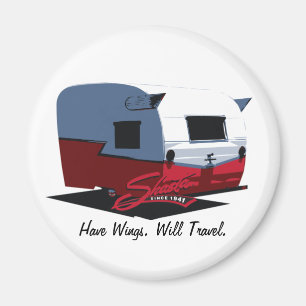 Aimant Camper Vintage Shasta - Rouge