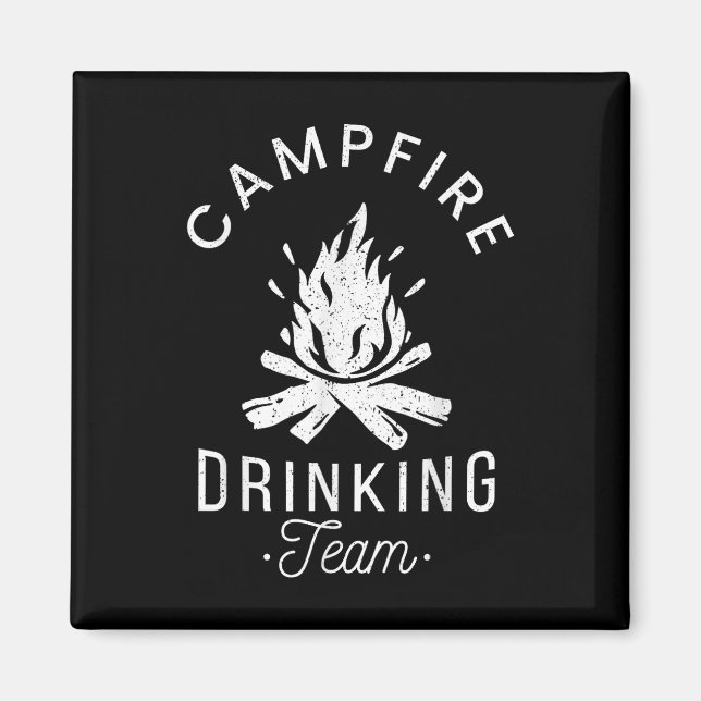 Aimant Campfire Boire Équipe Camping Amateurs de Scout Ca (Devant)