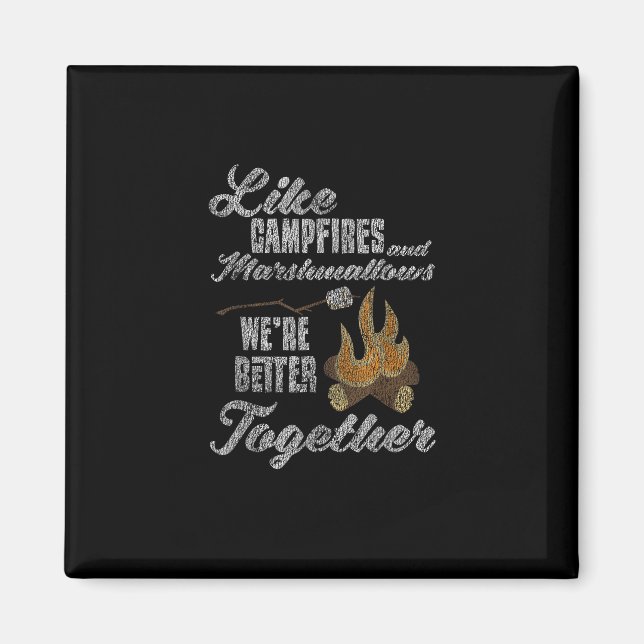Aimant Campfire Marshmallows Better Together Distressed V (Devant)
