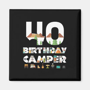 Aimant Camping 40e Anniversaire Fête de campeur Tente de