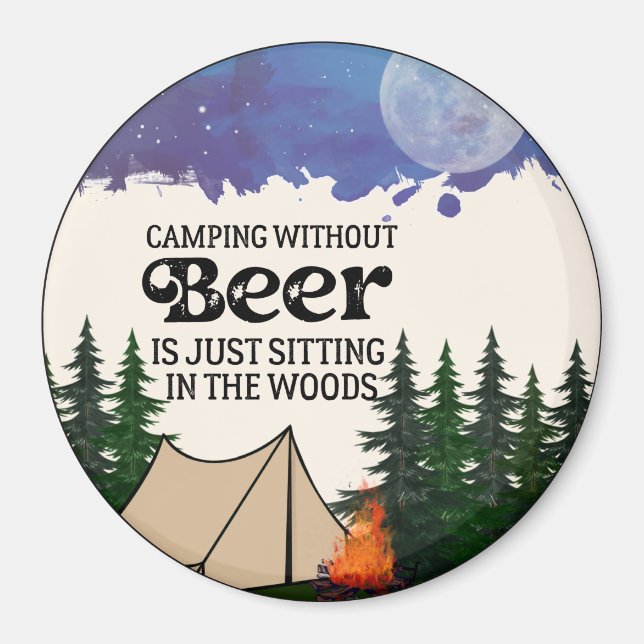 Aimant Camping amusant (Devant)