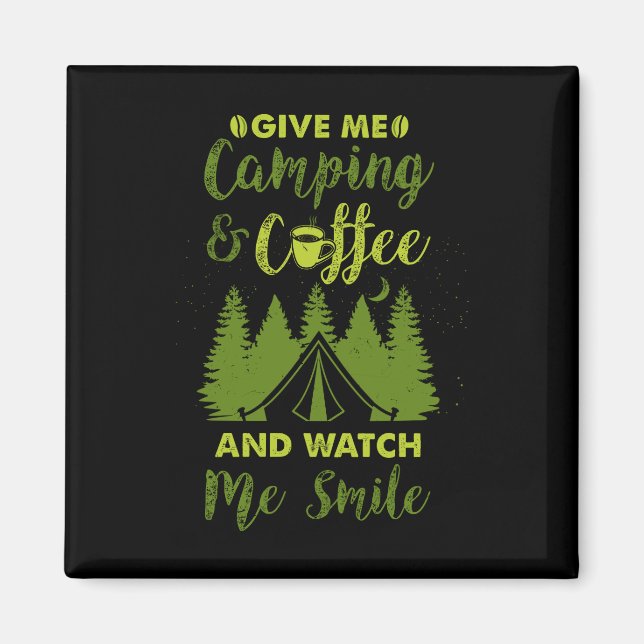Aimant Camping Camper Cadeau de café (Devant)