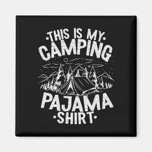 Aimant Camping-cariste drôle heureux de faire de la rando