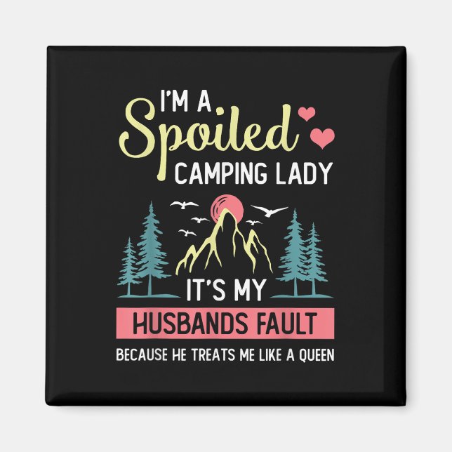 Aimant Camping Chemise Femmes Camper Rv Vacances Camping  (Devant)