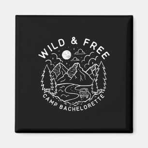 Aimant Camping de Fille à Marier Sauvage & Libre Vintage