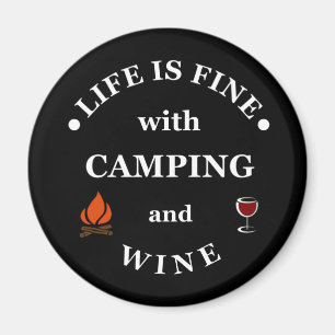 Aimant Camping de fond et les paroles de vin