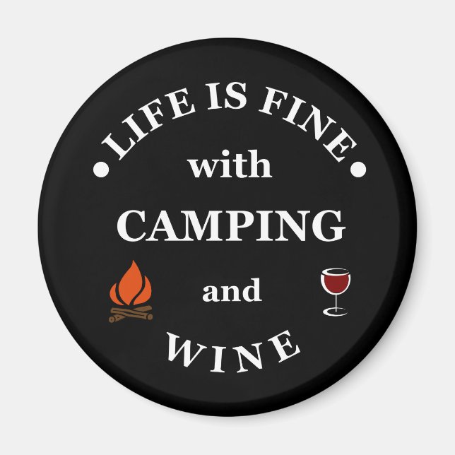 Aimant Camping de fond et les paroles de vin (Devant)