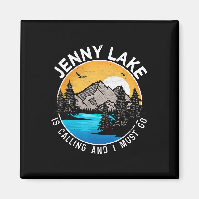 Aimant Camping de pêche - Lakeview Jenny Lake (Devant)