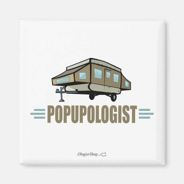 Aimant Camping de pop up humoristique (Devant)