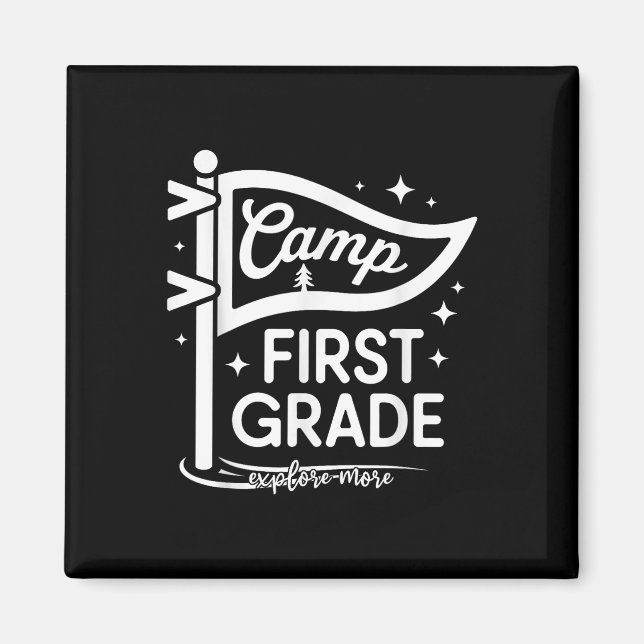 Aimant Camping de première année Enseignant de 1ère année (Devant)
